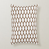 濃モダン茶色のホワイトパターンのアクセント枕 アクセントクッション (正面(垂直))