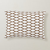 濃モダン茶色のホワイトパターンのアクセント枕 アクセントクッション (裏面)