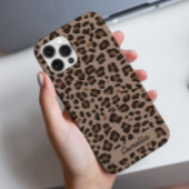 濃モダン褐色ヒョウのチーズ柄 iPhoneケース