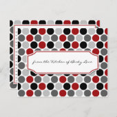 濃モダン赤灰色黒丸レシピカード ポストカード (正面/裏面)