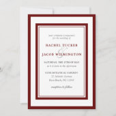 濃モダン赤縁ど結婚線 招待状 (正面)