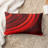 濃モダン赤茶色抽象芸術 ランバークッション (ブランケット)