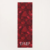 濃モノグラムの色の赤抽象芸術リーフのパターン ヨガマット (裏面)