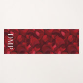 濃モノグラムの色の赤抽象芸術リーフのパターン ヨガマット (正面(横))