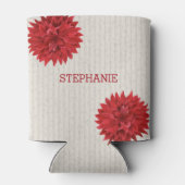 濃モノグラムの赤色の花 缶クーラー (裏面)