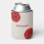 濃モノグラムの赤色の花 缶クーラー (缶裏面)