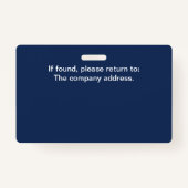 濃企業の色の青い写真ID名バッジ バッジ (裏面)