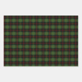 濃伝統的緑の赤タータンチェック格子模様 ラッピングペーパーシート (正面3)