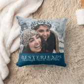 濃厚で薄い写真を通してネイビーブルーのベストフレンド クッション (ブランケット)