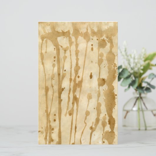 濃厚なコーヒーの汚れた羊皮紙 便箋 (スタンド正面)