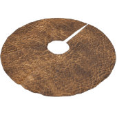 濃厚なダークブラウン革 ブラッシュドポリエステルツリースカート (アングル)