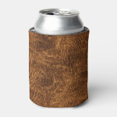 濃厚なダークブラウン革 缶クーラー (缶正面)