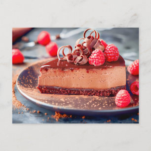 濃厚なチョコレートが入ったクリーミーなチーズケーキ シーズンポストカード