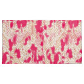 濃厚なピンクのパットを特徴とする複雑な織物デザイン 枕カバー (正面右)