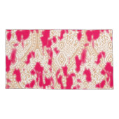 濃厚なピンクのパットを特徴とする複雑な織物デザイン 枕カバー (裏面-左)