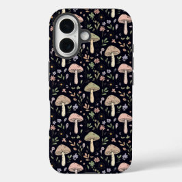濃厚な暗色の菌類 シームレス パターン ゴブリンコア iPhone 16ケース