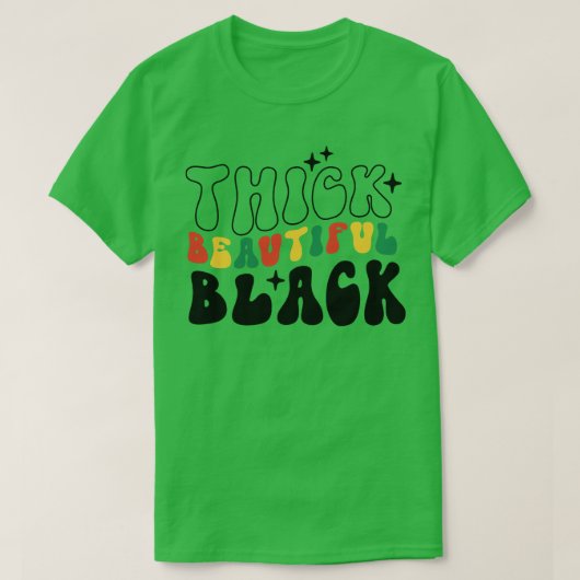 濃厚な美しい黒の黒の女の子の黒の歴史モン Tシャツ (デザイン正面)
