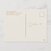 濃厚エレガントなクリーム写真植物性クリスマス シーズンポストカード (裏面)