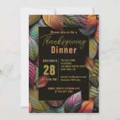 濃密なオーバーラップする秋の落ち葉感謝祭 招待状 (正面)