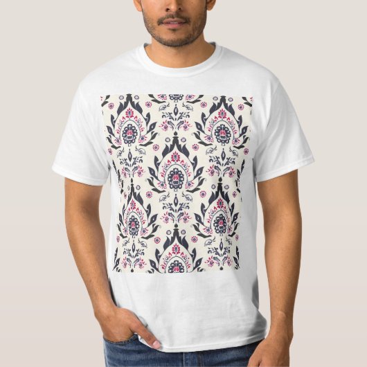 濃密な花模様 Tシャツ (正面)
