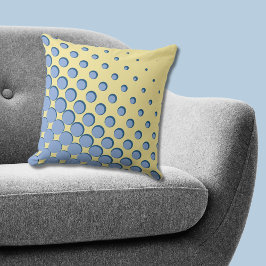 濃度レギュラー ブルーイエロー ハーフトーン ドット クッション