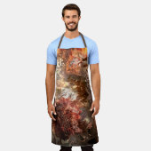 濃淡のある結晶の素朴層 エプロン (着用した状態)