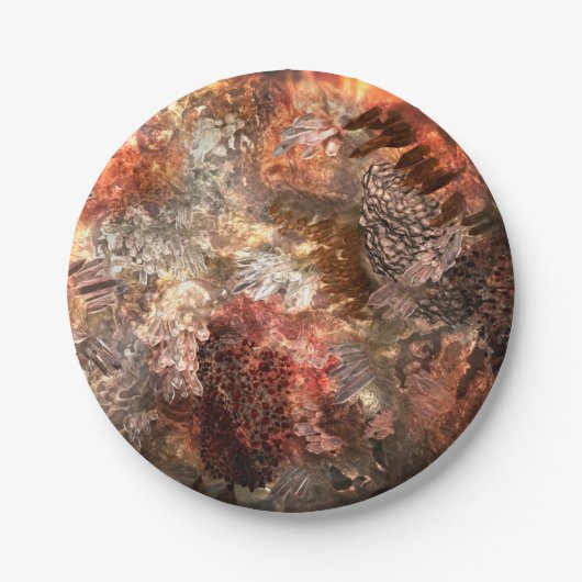 濃淡のある結晶の素朴層 ペーパープレート (正面)