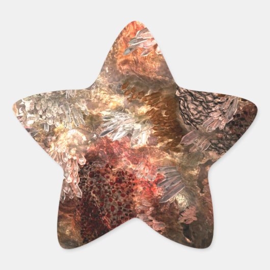 濃淡のある結晶の素朴層 星シール (正面)