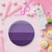 濃淡のダークパープルとライトパープルのストライプパーティー ペーパープレート (パーティー)