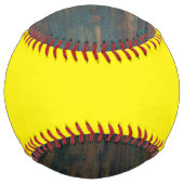 濃素朴い木材の黄色 ソフトボール (裏面)