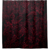 濃素朴い赤の背景に赤いスポンジ シャワーカーテン (正面)