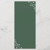 濃素朴緑の植物結婚のメニューカード プログラム (裏面)