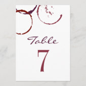 濃素朴色の赤ワインの結婚汚れのテーブル番号 メニュー (裏面)