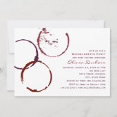 濃素朴色の赤ワインの結婚汚れバチェロレッテ 招待状 (正面)