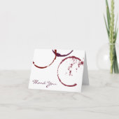 濃素朴色の赤ワインの結婚汚れ サンキューカード (正面)