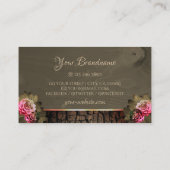 濃素朴褐色の木目のローズモノグラム 名刺 (裏面)