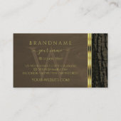 濃素朴褐色の樹皮金ゴールドモノグラ縁どム 名刺 (裏面)