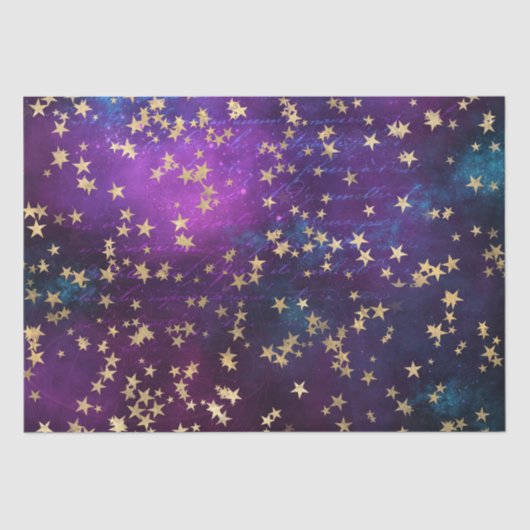 濃紫の銀河系背景に輝く天の金星 薄葉紙 (正面)