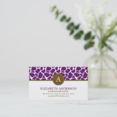 濃紫キリン模様モノグラム 名刺 (スタンド正面)