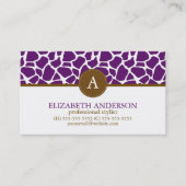 濃紫キリン模様モノグラム 名刺 (正面)