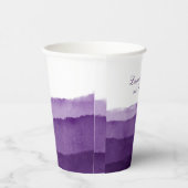 濃紫グラデーション水の色結婚の |シャワー    紙コップ (右)