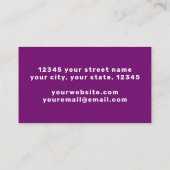 濃紫ホットピンクブラックゴシックの動物 名刺 (裏面)