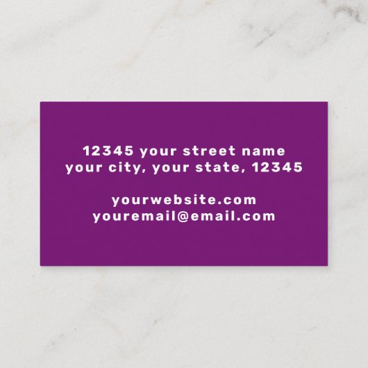 濃紫ホットピンクブラックゴシックの動物 名刺 (裏面)