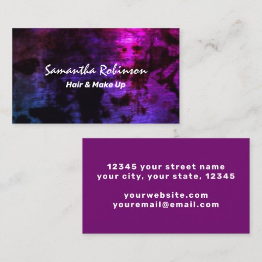 濃紫ホットピンクブラックゴシックの動物 名刺 (正面/裏面)