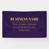 濃紫色と金のビジネス名または挨拶 横断幕 (横)