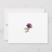 濃紫色と金の枠のバラ 白い背景 RSVP (裏面)