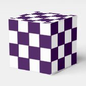 濃紫色に白の四角模様 クラシック フェイバーボックス (正面サイド)
