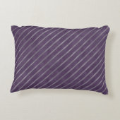 濃紫色のラベンダーのストライプ アクセントクッション (裏面)