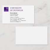 濃紫色の大学スタイル- 名刺 (正面/裏面)