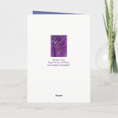 濃紫色の秋の木の挨拶状 カード (裏面)